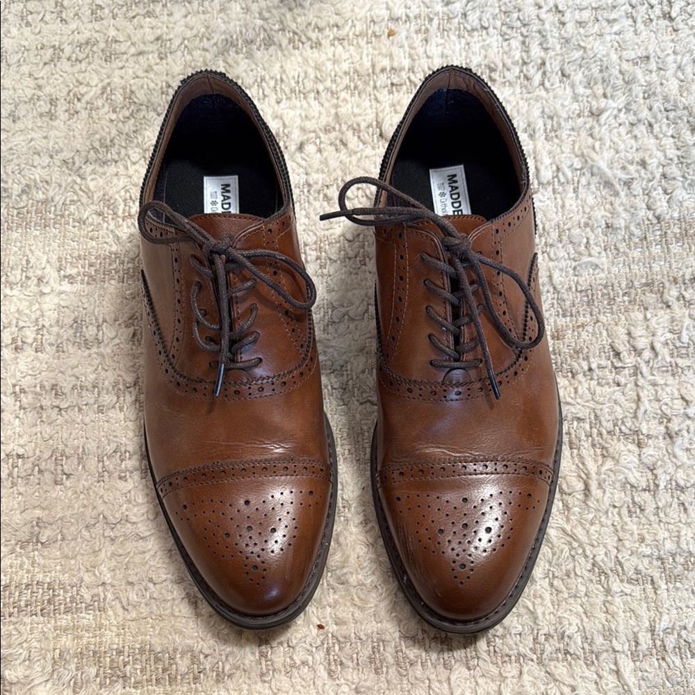Madden Brown Leather Wingtip Oxfords